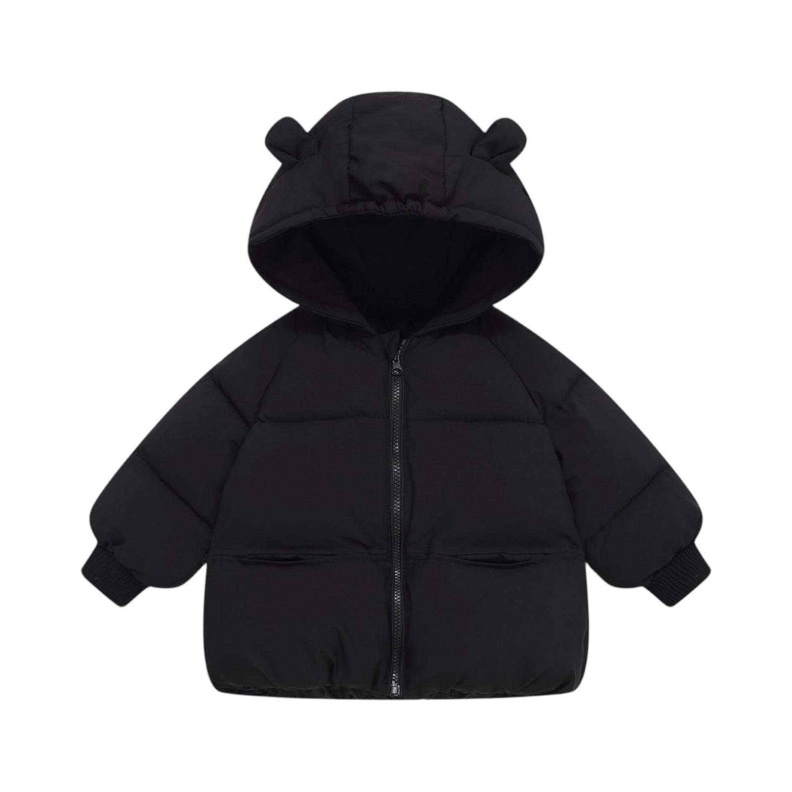 

Kids Pocket Coat - Solid Color Short Cotton Jacket 120 чёрный