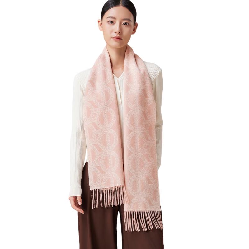 Shanghai Story 100% Wool Jacquard Scarf & Shawl