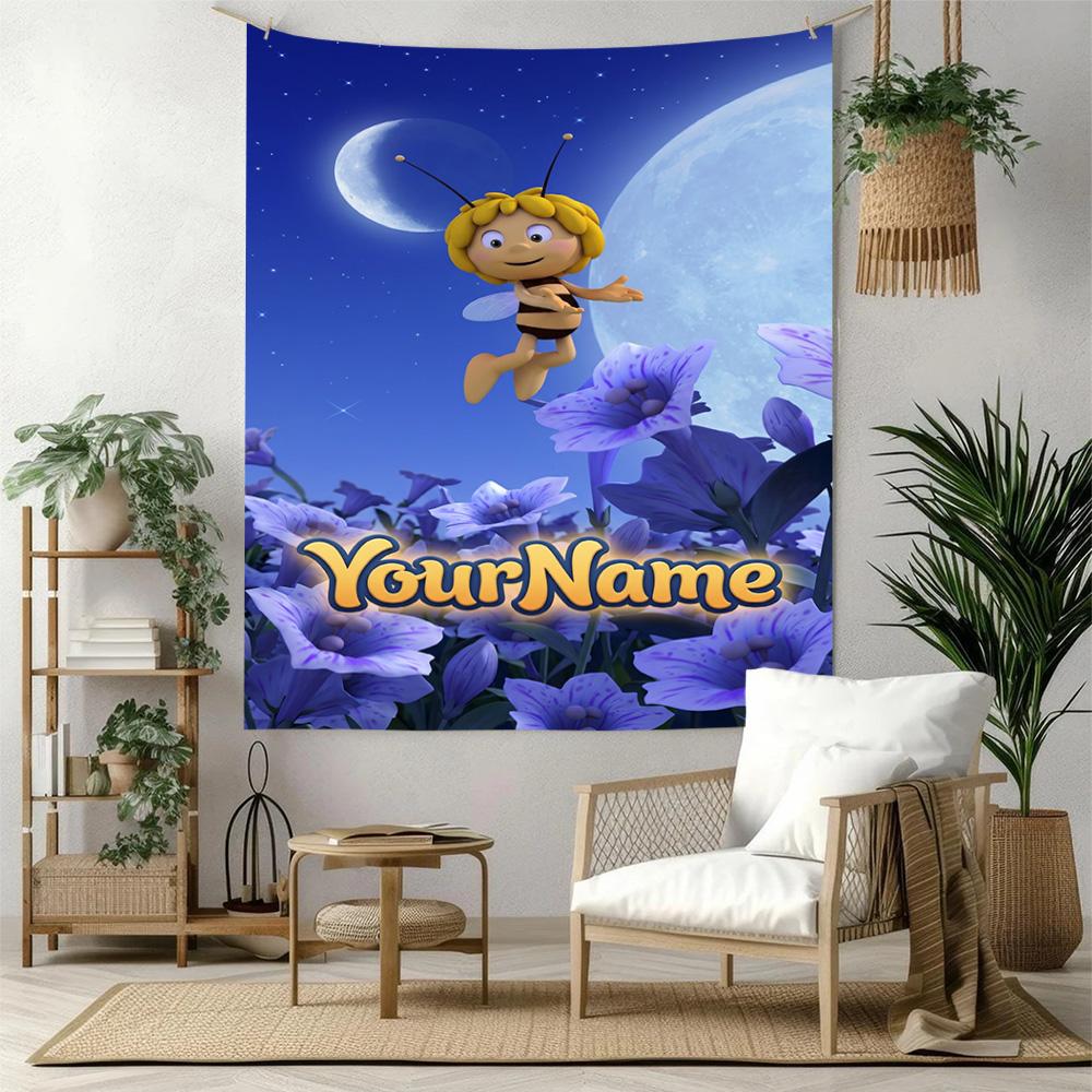 Biene Maja Custom Your Name Wall Decor Tapestry Art For Pet Memorial Birthdaywedding Party Backdrop Family Gift