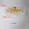 Gold Ceiling Chandelier Led Lighting for Room Large Ceiling Light Fixtures Living Room Hotel Hall Art Decor Crystal Lamp