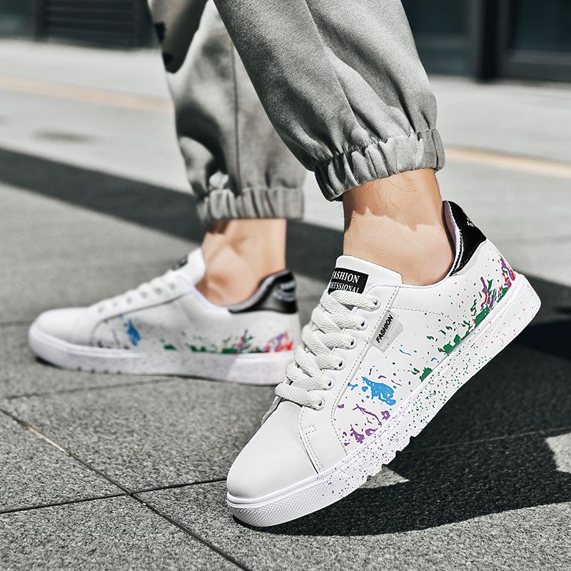 Mode Übergröße 36-46 Schuhe für Herren Mode Sommer Casual PU Board Schuhe Sneakers Flache Sport Paarschuhe Schnürschuhe Tennis Sportschuhe