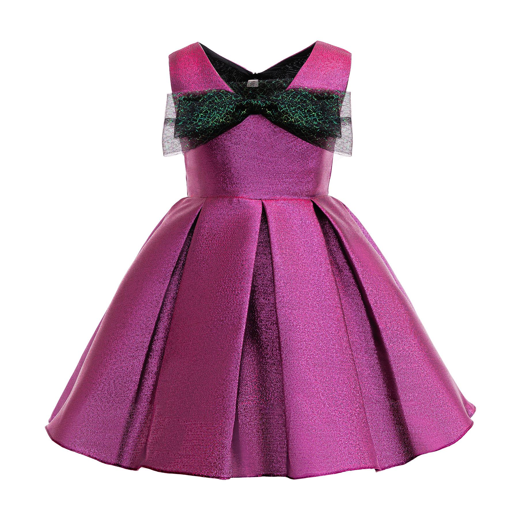 

Glitter Bow Princess Dress for Girls - 2025 New Style 130 фиолетовый