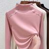Middle Collar Double-sided German Velvet Bottoming Shirt Women's Integrated Velvet Piled Thickened Thermal Top, New In Spring, Autumn and Winter