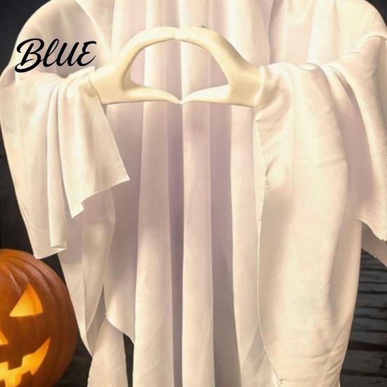 Halloween Courtyard Decor Ghost Pendant Heart Hand Gesture Cloaked Messenger Statue Luminous Eyes Pendant Light Up Outdoor Lawn Ornament,
