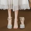 French engagement shoes female Mary Jane autumn 2025 new wedding gift square head thick heel temperament high heels