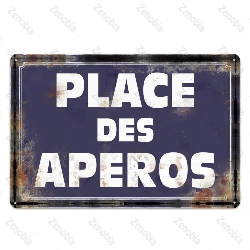 Vintage French Retro Metal Tin Sign Bar Pub Club Wall Decor Iron Painting Decorative Plate