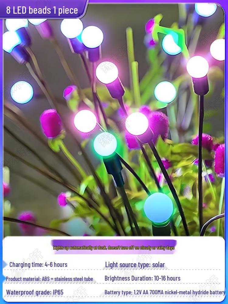 Solar-Powered Waterproof Firefly Garden Lights for Outdoor Villa Courtyard Atmosphere