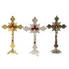 Crocifisso da Tavolo con Base per Persona Religiosa Cattolica Accs da Scrivania Antiruggine