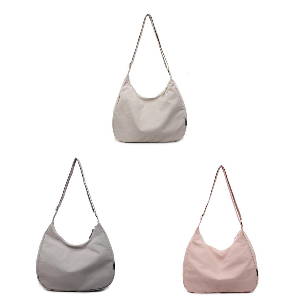 Nylon Single Shoulder Bag Large Capacity With Zipper Closure For Daily Use