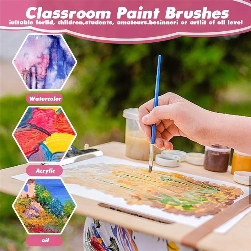 C-Convenient-50Pcs Paint Brushes Bulk Small,Paint Brushes For Kids Fine Paint Brushes Set Detail Paint Brushes For Model Canvas