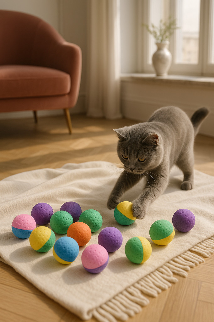 10pcs / Set Colorful Pet Cat Kitten Play Toy Latex Balls