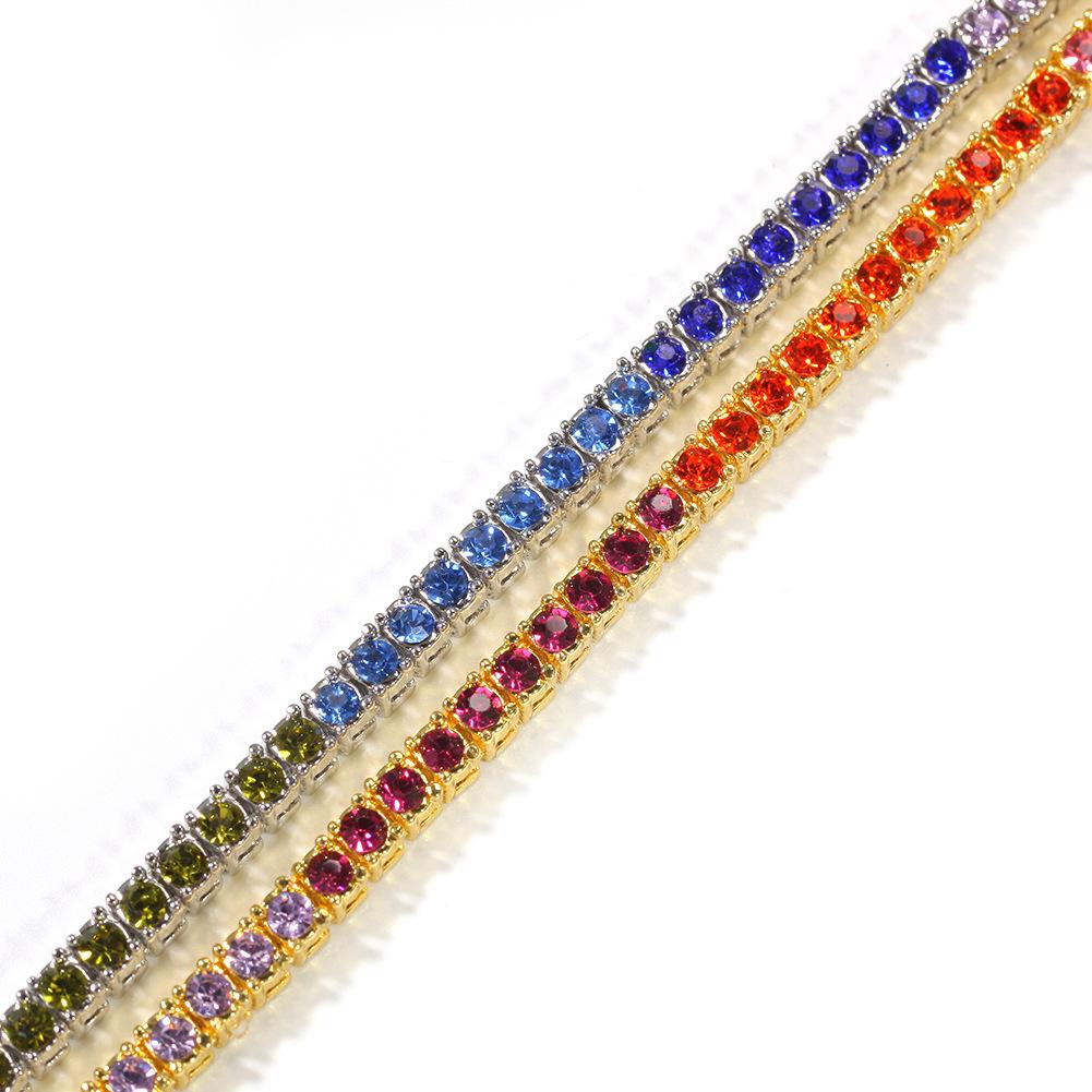 European and American 4mm Alloy Colored Diamonds, A Row of Necklaces, Hipster Exaggerated Personalized Jewelry