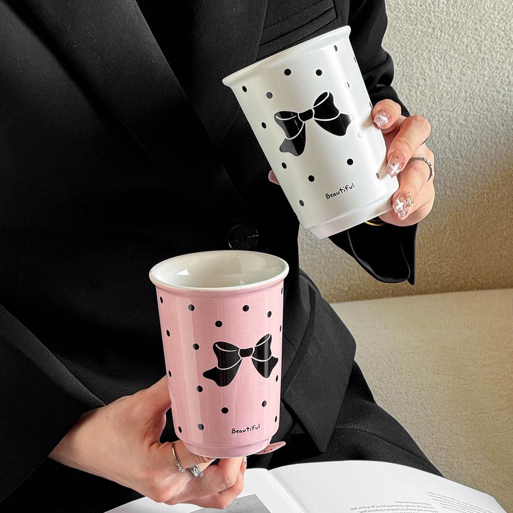 Bow High Looking Ceramic Cup for Best Friend Gift Cup for Office Girls Home Water Cup