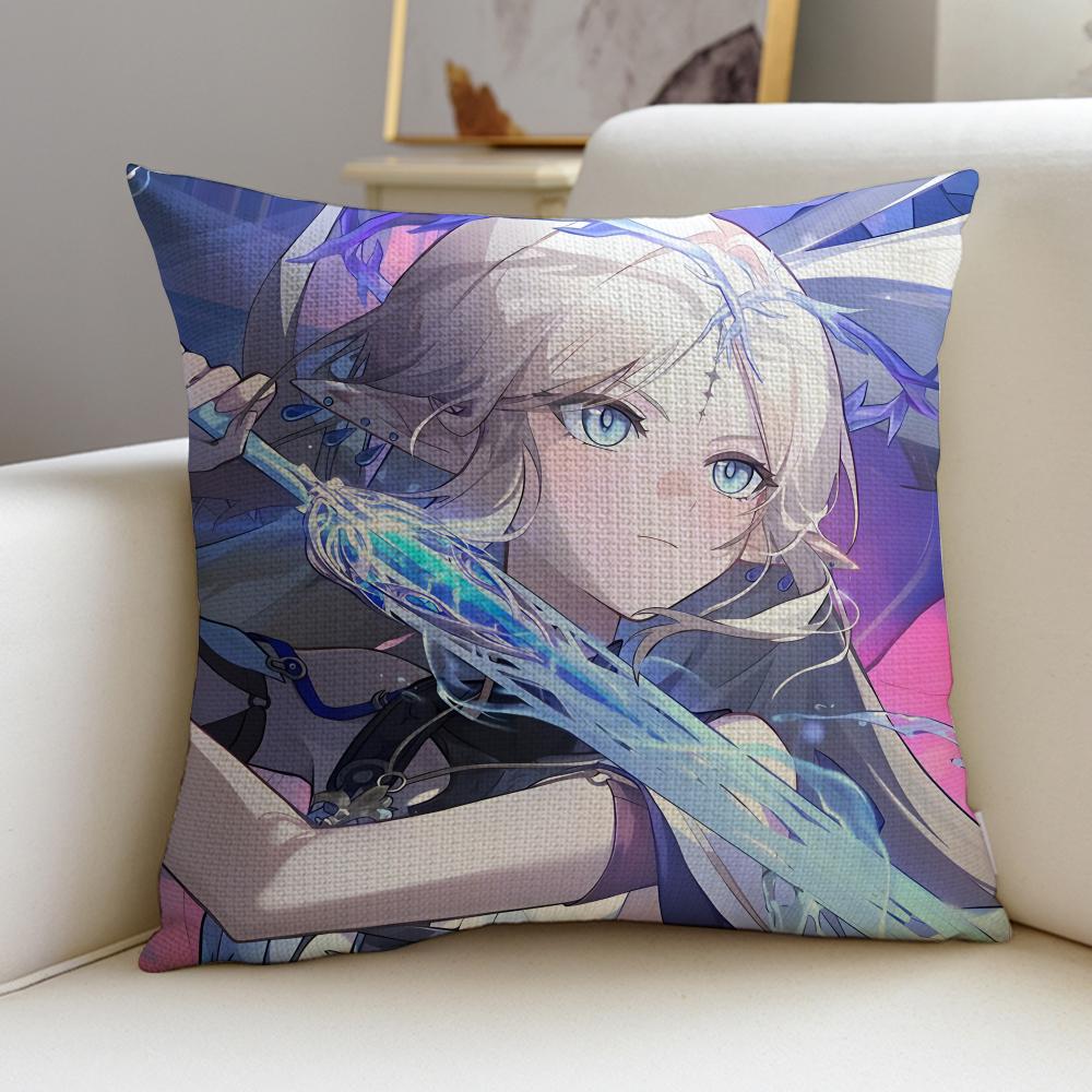 Mysterious WWuthering WavesS Cushion Cover Breathable and skinfriendly linen pillowcase square removable and washable cushion