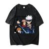 Jujutsu Kaisen 2026 Verano Camiseta de Algodón para Hombre Streetwear Negro Lavado Oversize Manga Corta Casual Uso Diario Arte de Yuji Itadori