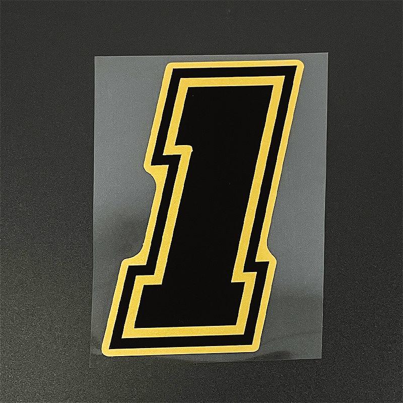 1ks Číslo 0-9 Motocykly Zlaté Nálepky Vodotěsné pro Kapotáž Motocyklu Helmu Čelní Skla Okna Auta Univerzální Vinylové Obtisky