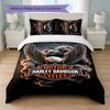 Set Copripiumino Harley-Davidson 3 Pezzi 1 Copripiumino e 2 Federe Biancheria da Letto Morbida per Camera da Letto Domestica