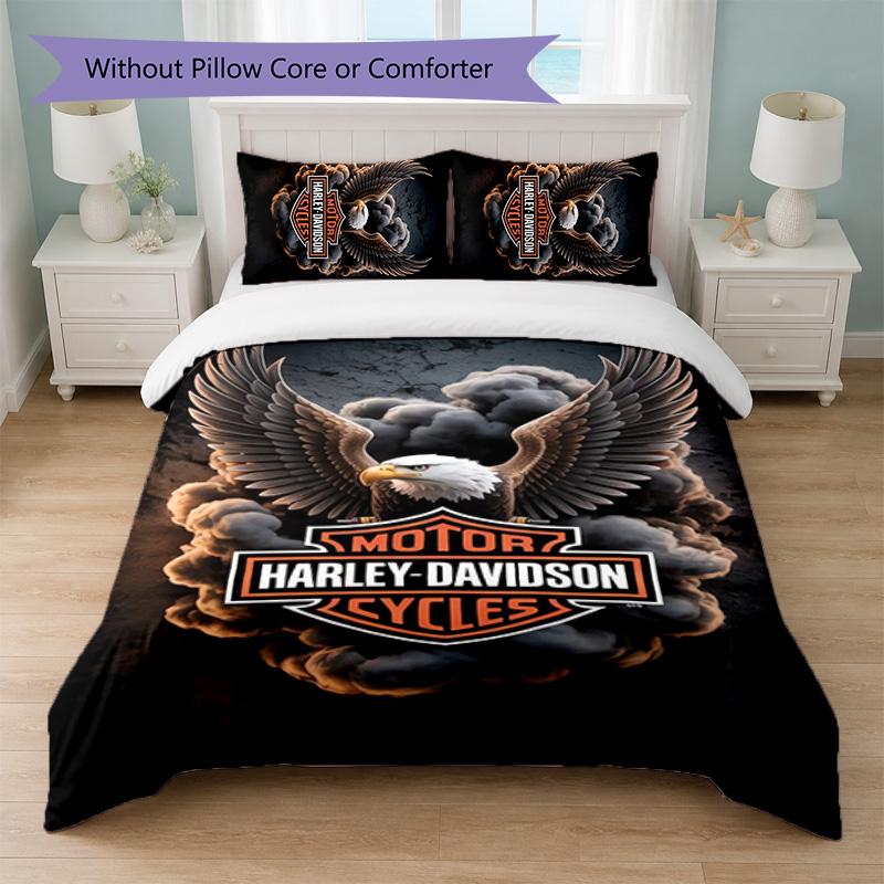 Harley-Davidson Print 3Pcs Duvet Cover Set