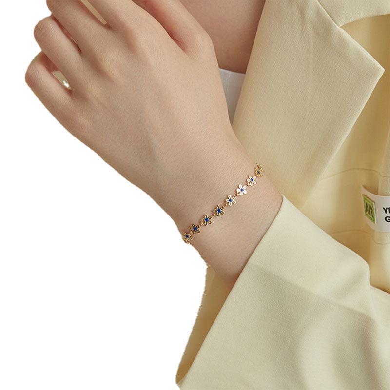 Elegantní podzimní orchidejový náramek pro ženy: Jednoduchý Mori styl, ideální pro každodenní nošení