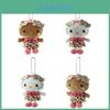 Portachiavi Peluche Hello Kitty Stampa Leopardo Con Pelo Corto Super Morbido Per Bambini E Collezionisti