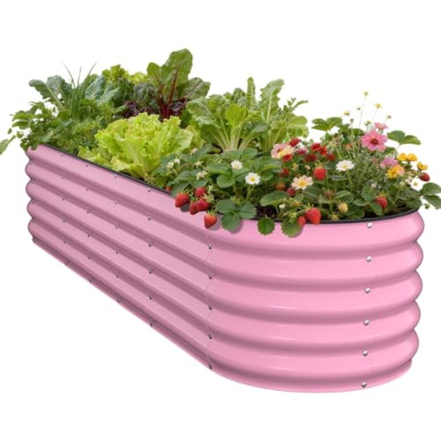 

Galvanized Oval Raised Garden Bed 8x2x1.5 FT Outdoor Metal Planter Box with Open Bottom for Vegetables Herbs Flowers Rust-Resis United States