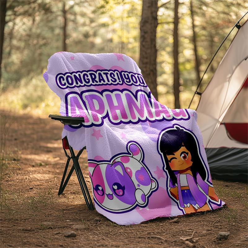1pc Anime A-AphmauS2 Theme Blanket - Digital Print, Polyester, Cozy for All Seasons, Perfect for Outdoor, and Travel
