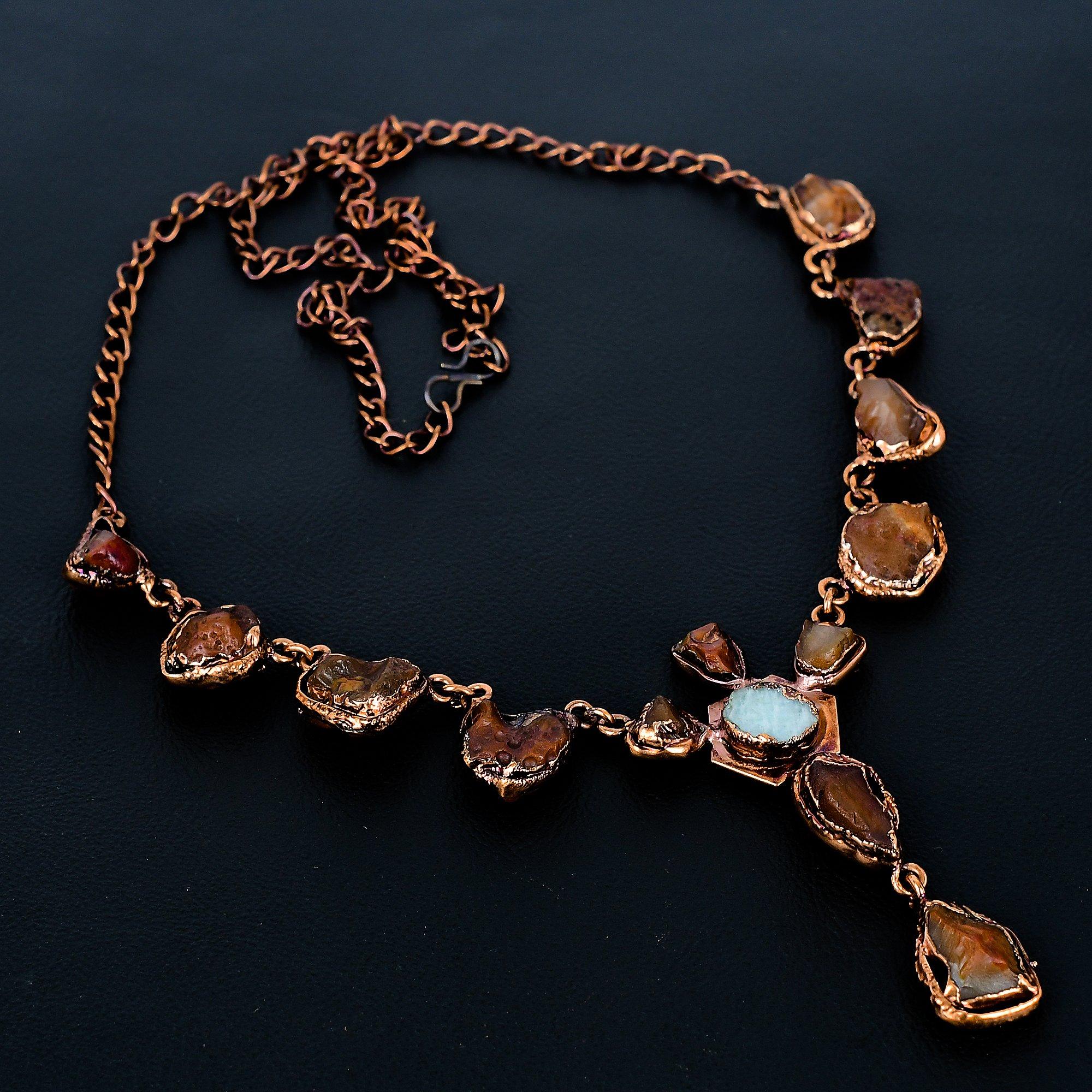 

Украшения из сердолика, Медный гальванопластический кулон, Украшения из драгоценных камней ручной работы, Подарки для жены Совершенно новый кулон