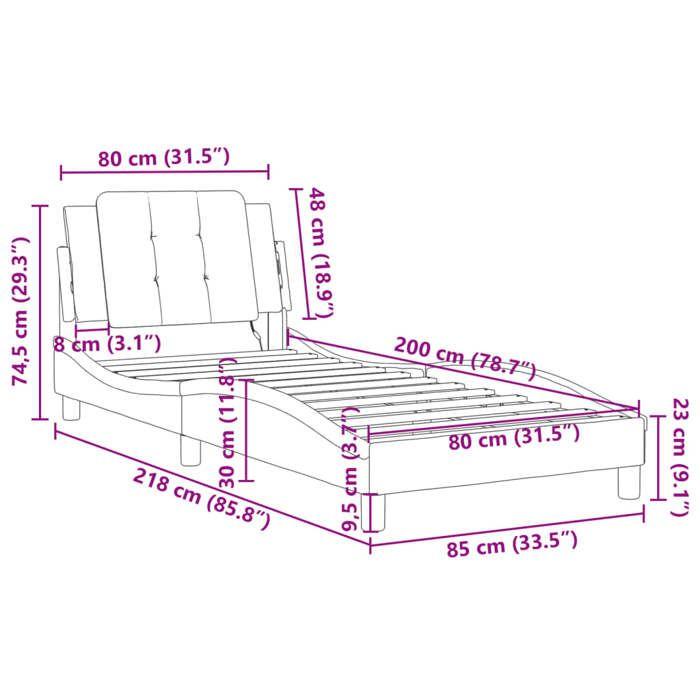 VidaXL Bed Frames with Headboard, Upholstered Bed, Single Bed, Adult Bedroom Interior Bed, White and Black 3208148