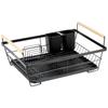 Large Standing Dish Drainer Plates Cutlery Black Metal 45 Cm
