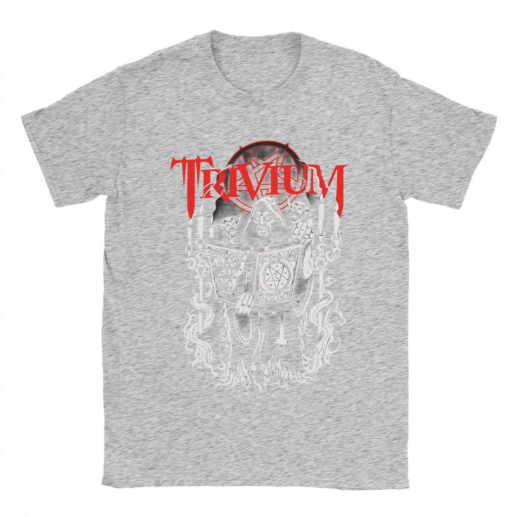 Novelty TRIVIUM Dark Book TShirts Men Round Collar 100 Cotton T Shirts  Short Sleeve Tee Shirt Original Clothing