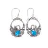 Swiss Blue Topaz Gemstone 925 Sterling Silver Jewelry Drop/Dangle Earrings 1.64" CE-2-15