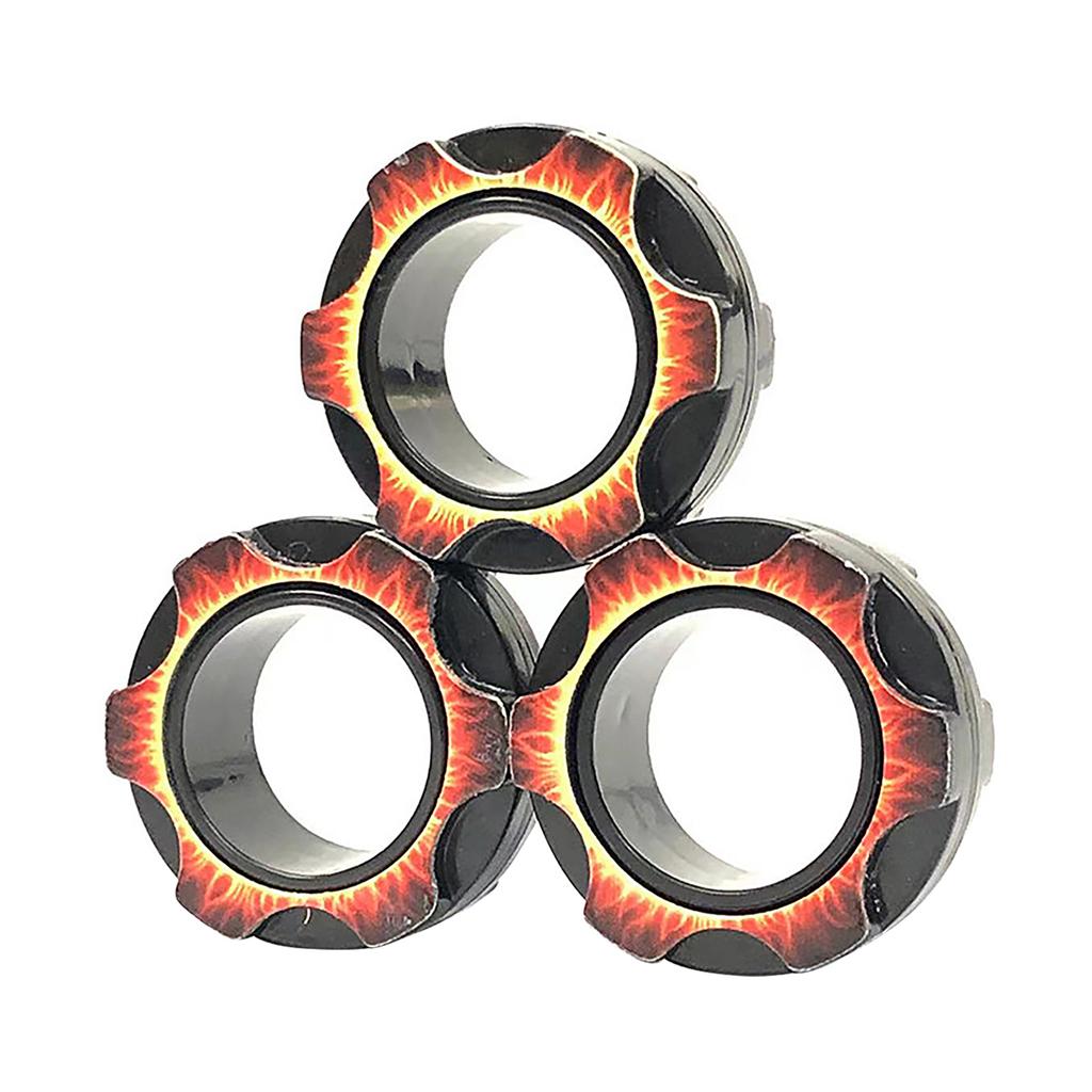 Magnetischer Fingerringe Set für Kinder und Erwachsene Stressabbau und Fokus Spielzeug Drehende Fidget Ringe für Angst und Konzentrationsverbesserung