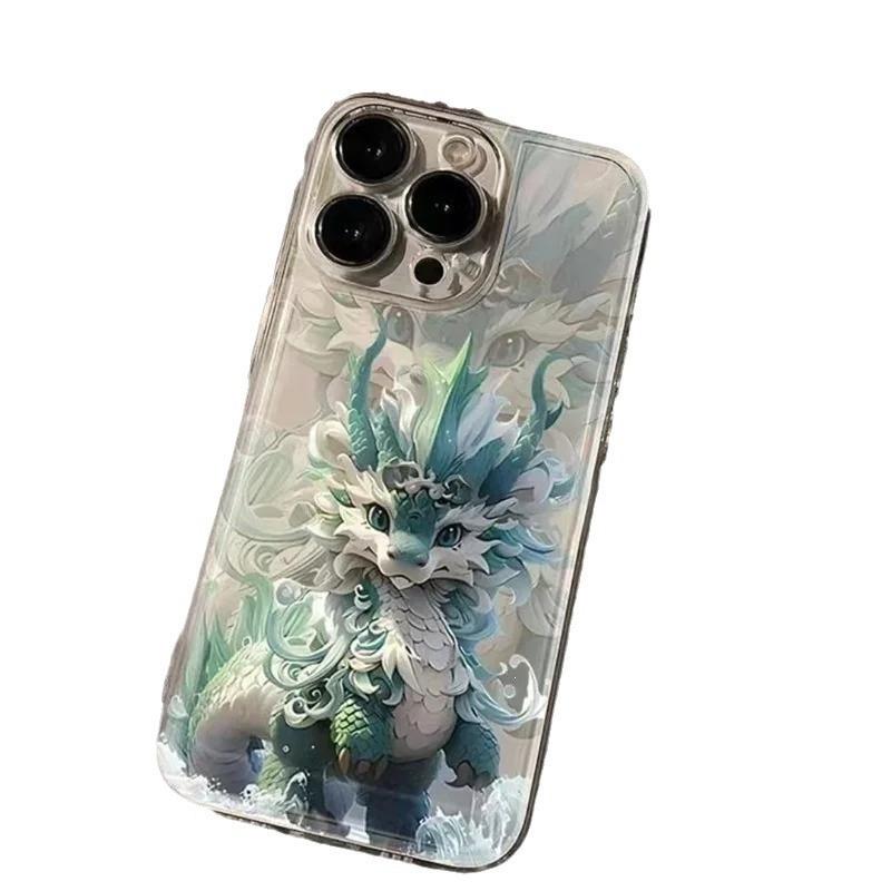 Year of the Dragon Auspicious and Rich iphone15 iPhone Case 14promax Soft Rubber 13pro Transparent 12p Personality 11