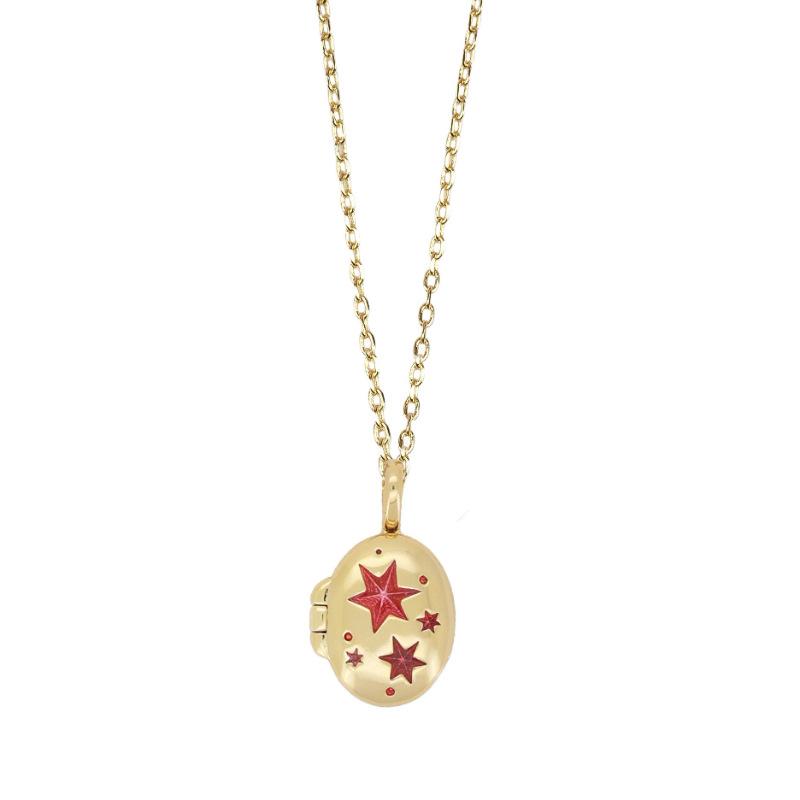 

Oval Love Open And Close Zircon Pendant Necklace Niche Simple Style Design Fashion Accessories Necklace