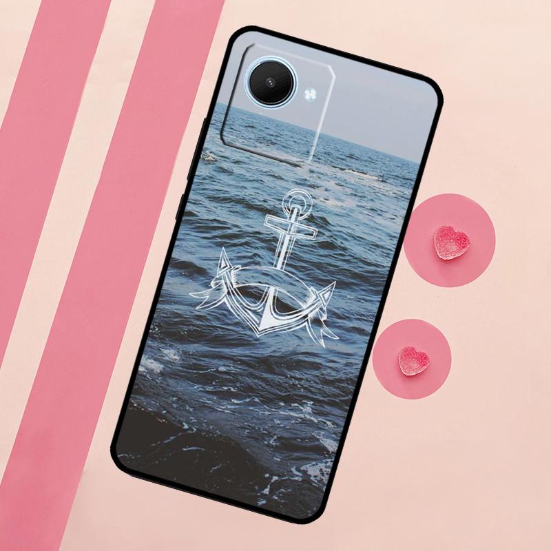 Anker Meer Strand Hülle Für Realme C53 C55 C35 C33 C31 C30 C25s C21Y C15 C11 GT Neo 5 3T 2T 9 10 11 Pro Plus