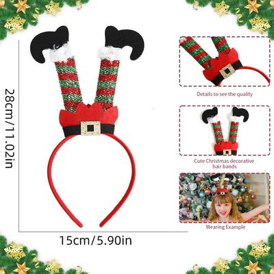 Funny Christmas Headbands Costume Headwear Xmas Santa Christmas Accessories Decorations Party Favors Gifts for Women Girls
