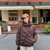 Winter New Small Versatile Hooded Short Down Padded Jacket Light Ribs Loose Padded Jacket