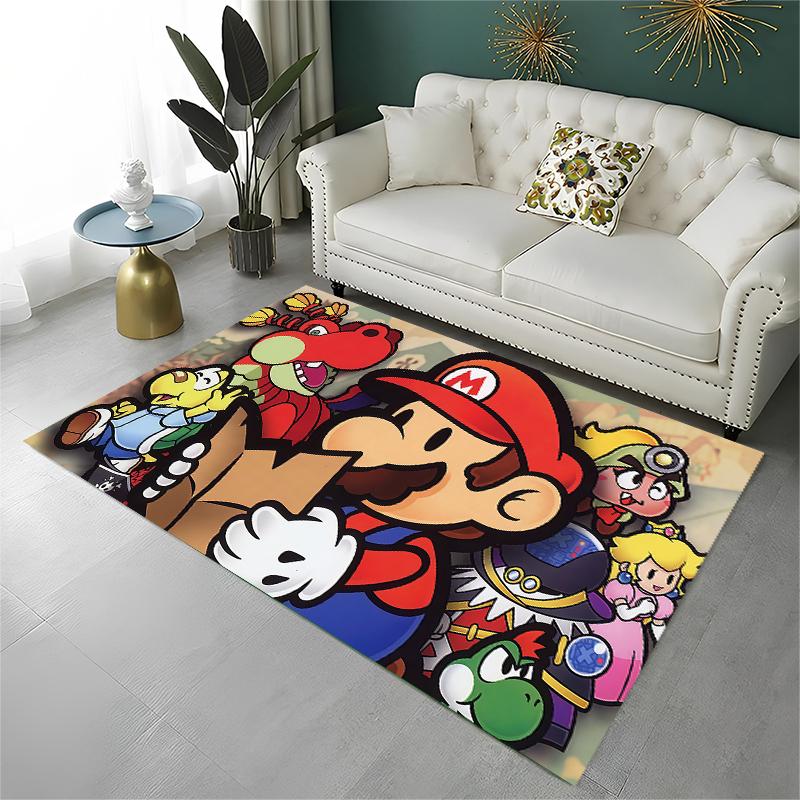 Cartoon M-Mario Bros Game Carpet Rug for Playroom Bedroom Living Room Sofa Home Decor,kids Area Rug Non-slip Floor Mat Gift