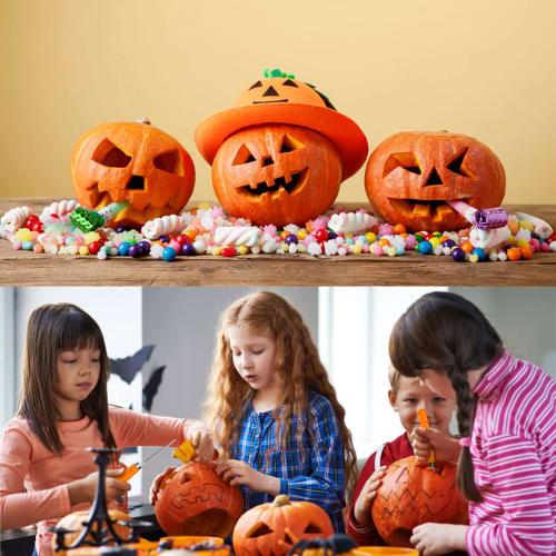 NUOLUX Pumpkin Carving Tools, Carving Chisels, Halloween DIY Pumpkin Knife, Pumpkin Carving Kit, Decorative Cutting Tools, Set of 4