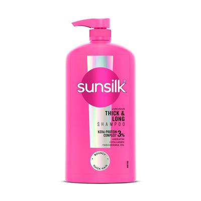 Sunsilk Üppig Dick & Lang Shampoo 1L || mit 3% KERA-PROTEIN-KOMPLEX für dickeres, volleres & schwungvolleres Haar