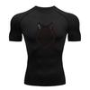 Men's Compression Athletic Workout T-shirt, Stylish Wolf Head Graphic Quick Dry Breathable Active Top for Gym Running Training Sports Wear