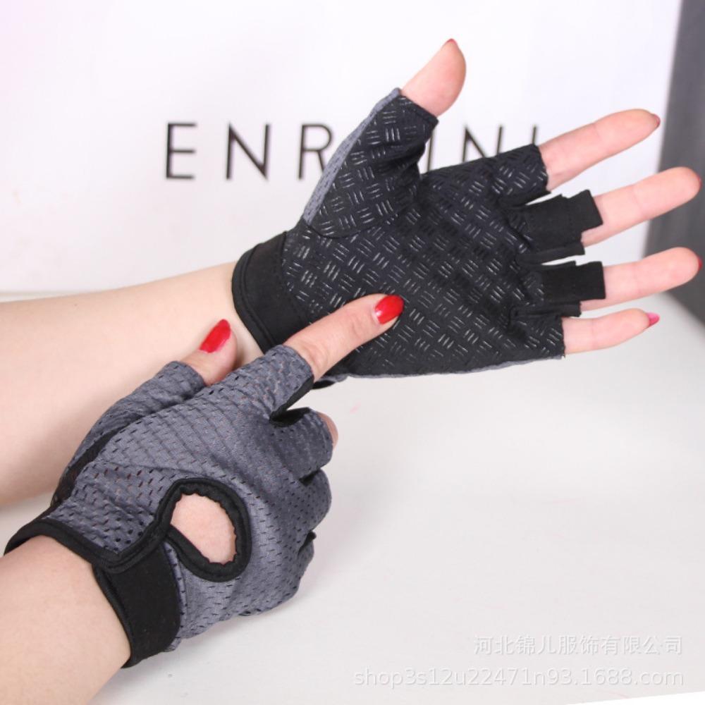 Half-finger Gloves Men's Fitness Gloves Couple's Mesh Breathable Outdoor Cycling Sports Gloves Women's Hair
