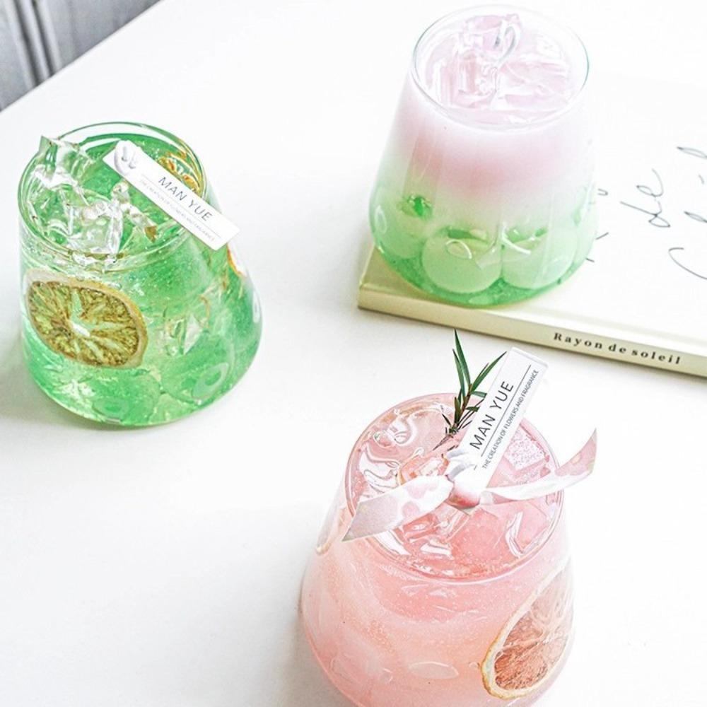 Japanese-style Mount Fuji glass water cup high temperature DIY scented candle glass empty shell small round cup cold drink coffee cup