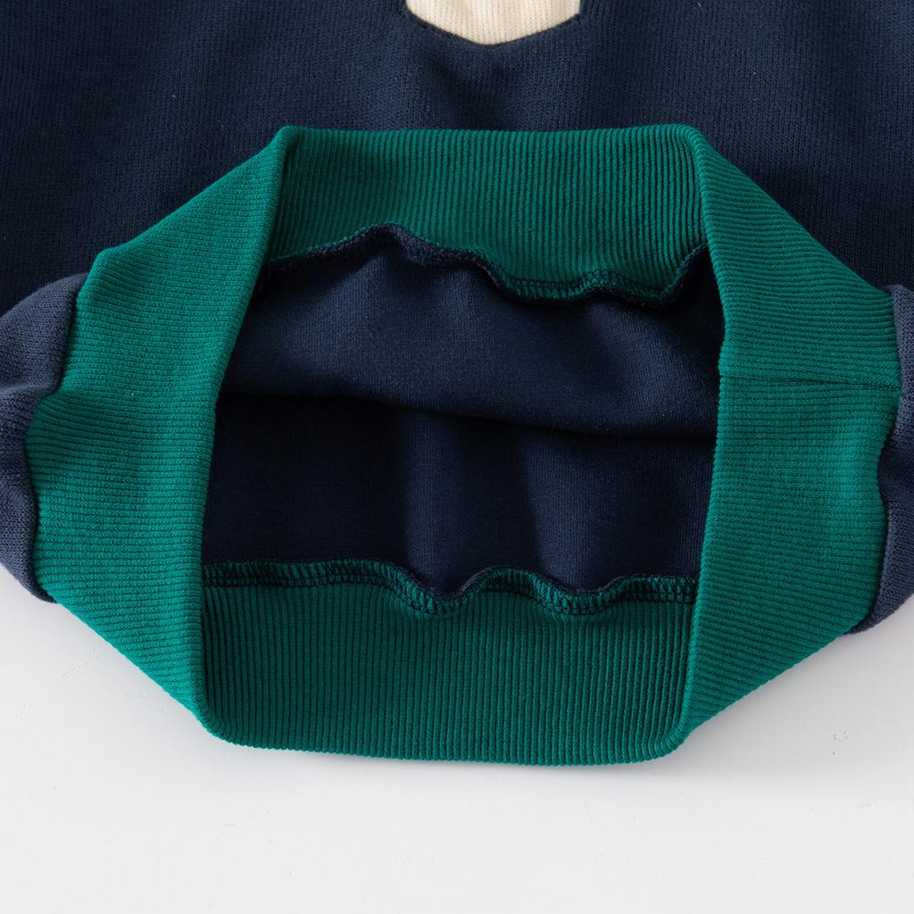 Boys Spring Autumn Outfit Set Collared Color Block Top and Pants 2 Piece Casual Clothing for Kids