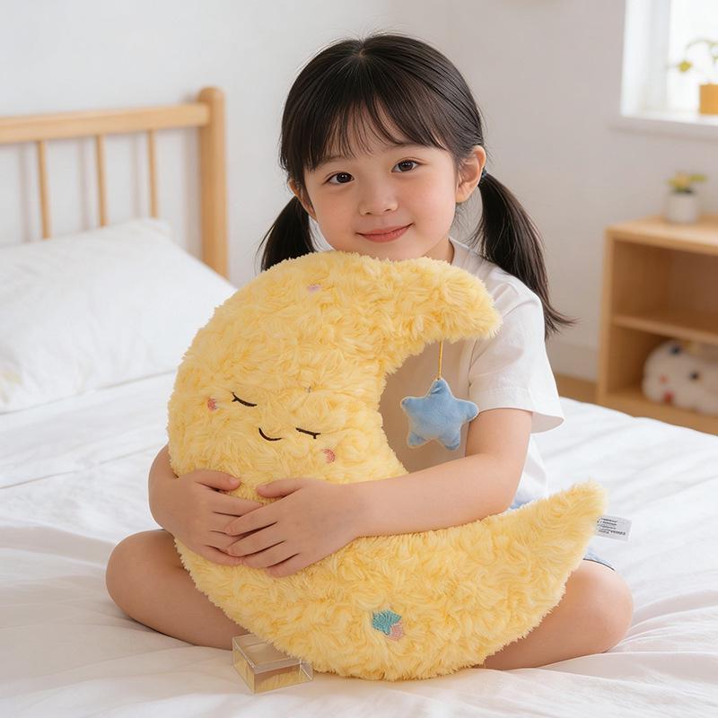 Sky & Moon Plush Toy: Star & Rainbow Cushion Ornament for Living Room Sofa