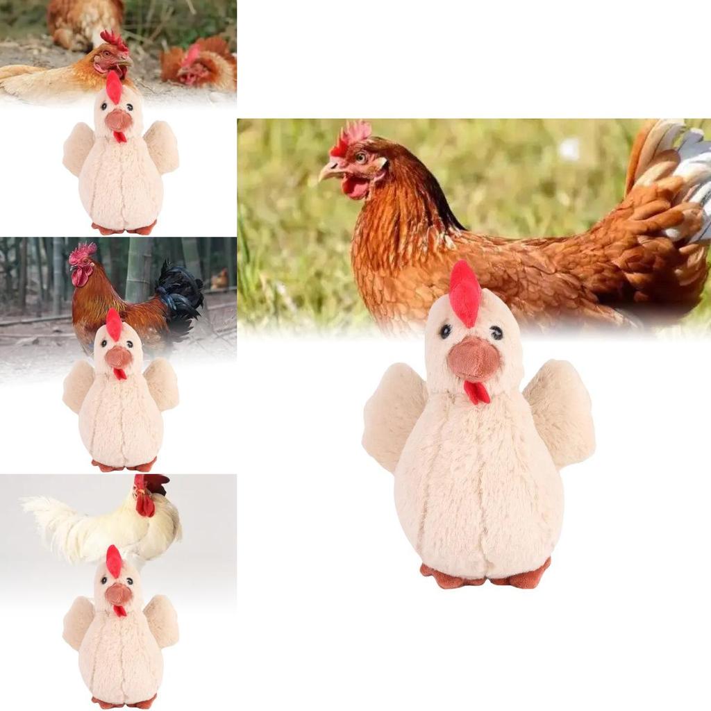 Adorable Brown Plush Chicken Toy Extremely Soft Cute Stuffed Animal For Kids