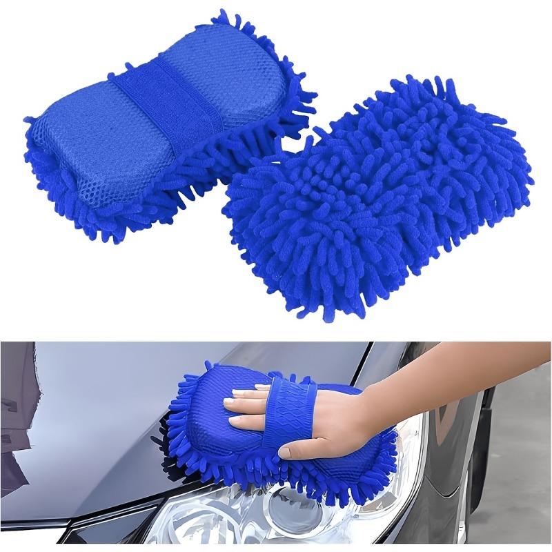 2pcs Super Absorbent Chenille Microfiber Car Wash Glove - Scratch-Free, Super Absorbent Sponge, Suitable for Automotive Detailing and Kitchen Cleaning