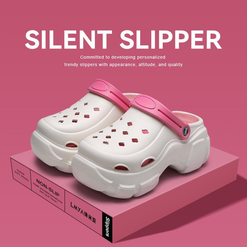 

Summer New Hole Shoes Elevated Thick Sole Breathable Women s Hole Slippers Soft Sole for External Wearing Beach Garden Shoes