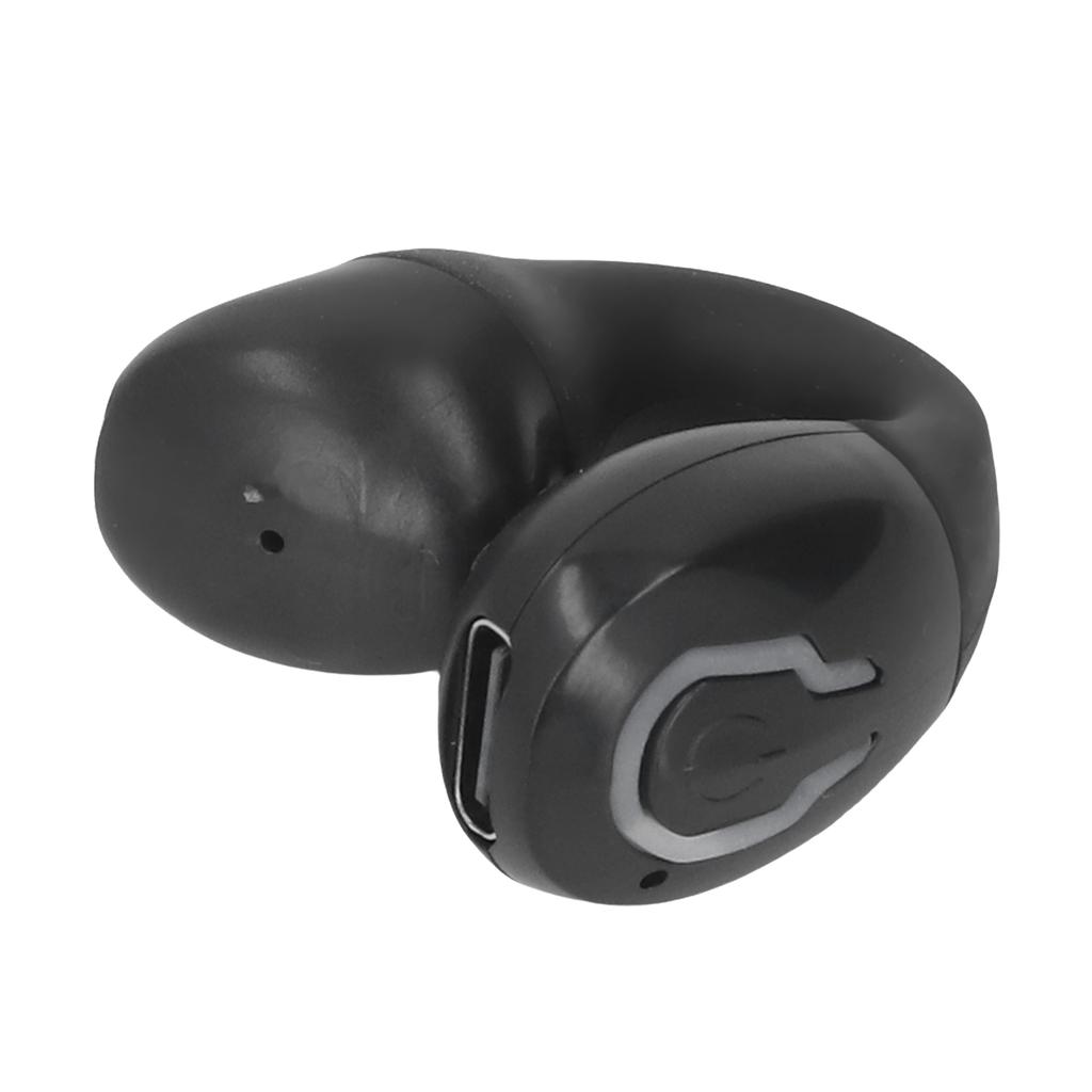 Bluetooth V5.4 Earbud Single Side Open Ring Clamp On Wireless Earphone for Sports Business Work Black