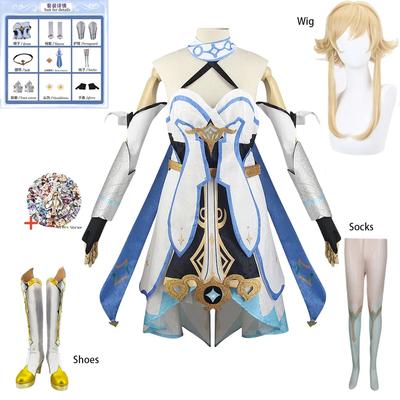 Lumine Bright Cosplay Lumens Costum Alumina Perucă Păr Yuanshen Joc Impact Călător Femei Haine Rochie Set Perucă Ținute de Petrecere